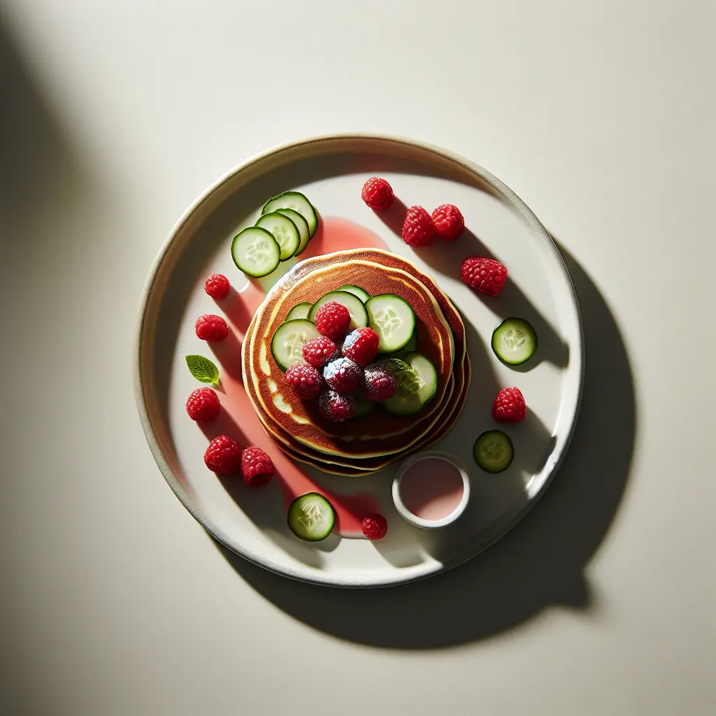 Raspberry and Cucumber Breakfast Pancakes