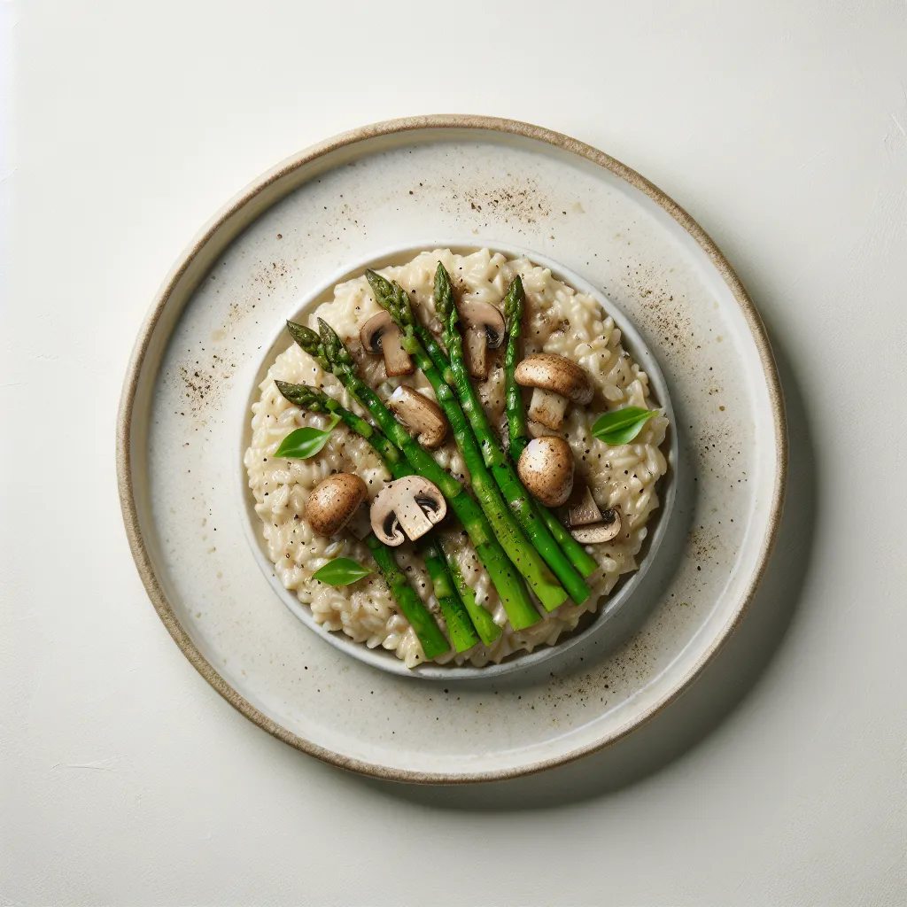 Risotto aux champignons et asperges