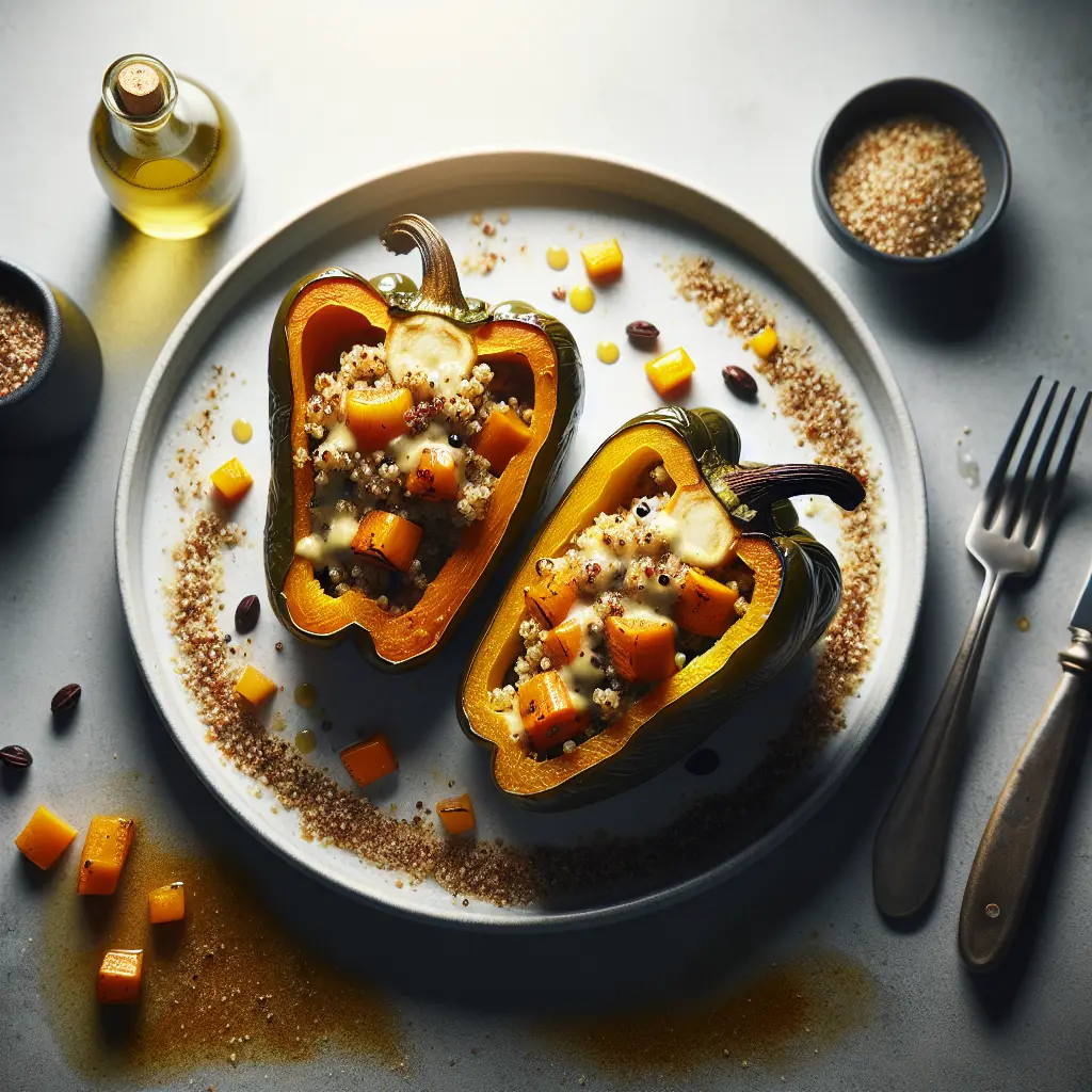 Roasted Butternut Squash and Quinoa Stuffed Bell Peppers