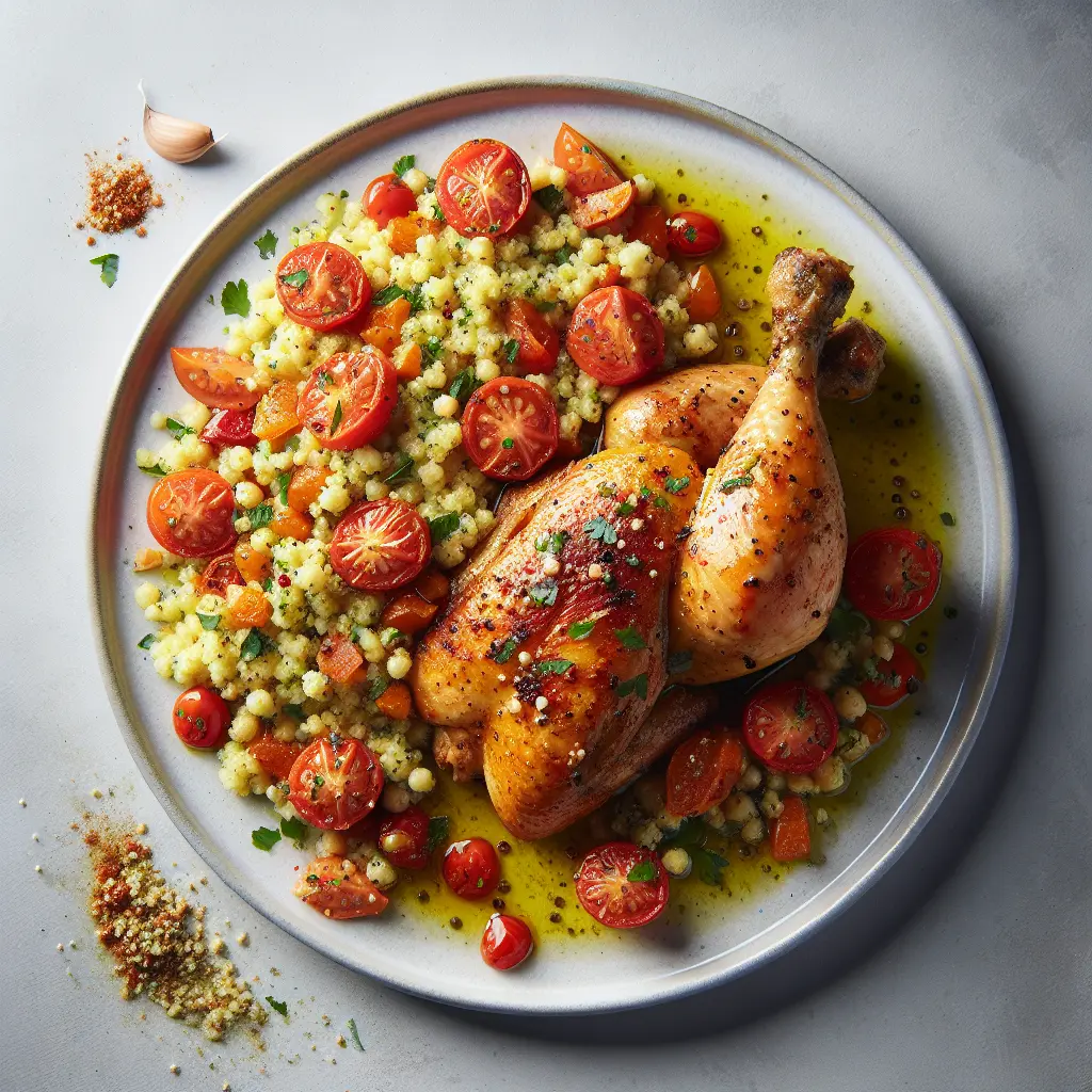 Roasted Chicken with Tomato and Herb Couscous