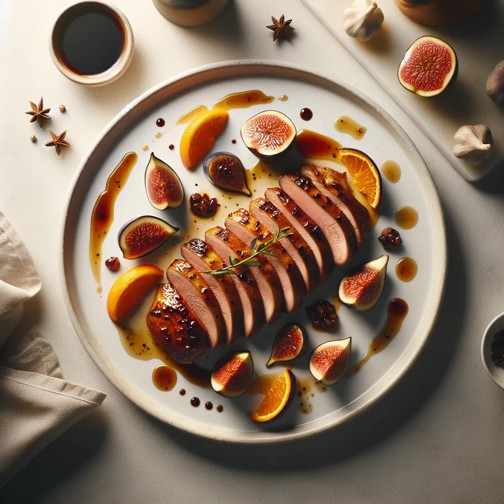 Roasted Duck Breast with Fig and Orange Glaze
