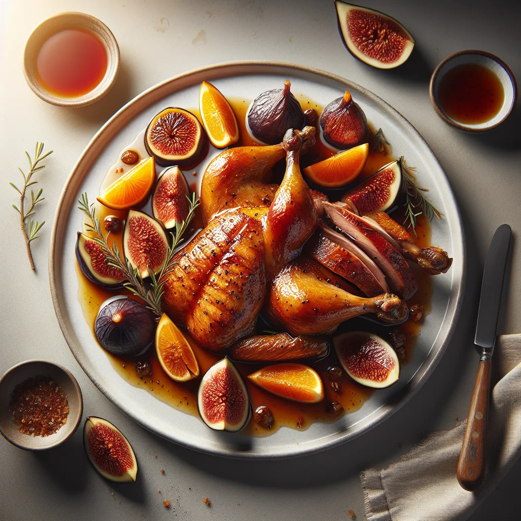 Roasted Duck with Fig and Orange Glaze