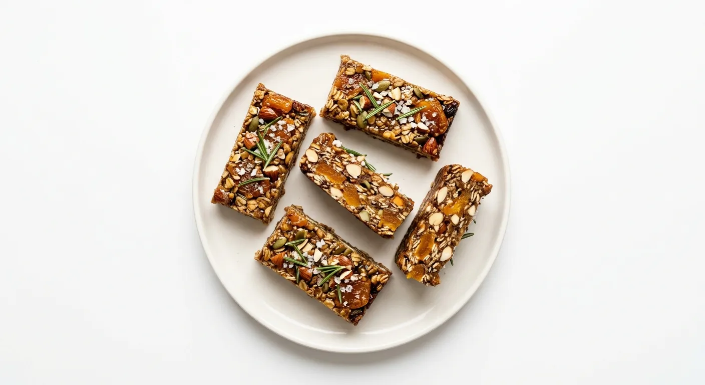 Rosemary and Apricot Energy Bars with Fleur de Sel