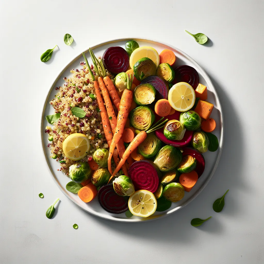 Salade de quinoa aux légumes grillés et vinaigrette au citron