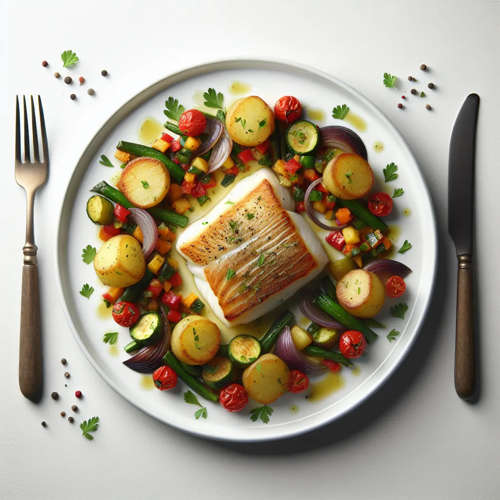 Sautéed Cod with Ratatouille and Parsley Potatoes