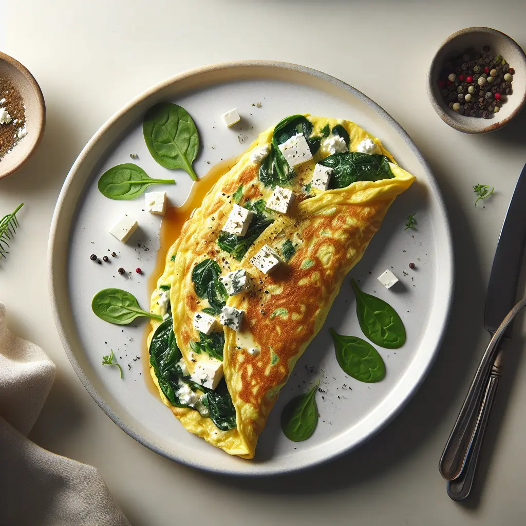 Savory Breakfast Omelette with Spinach and Feta
