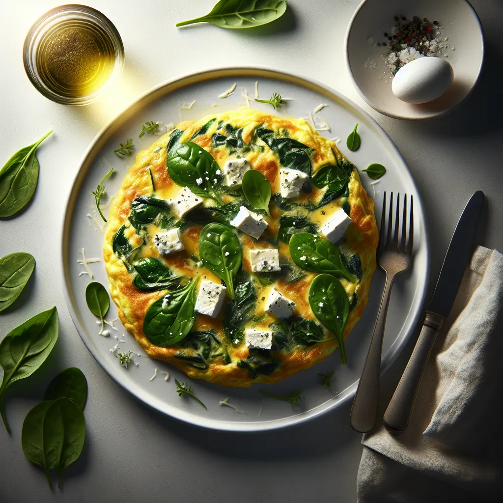 Savory Herb and Spinach Omelette with Goat Cheese