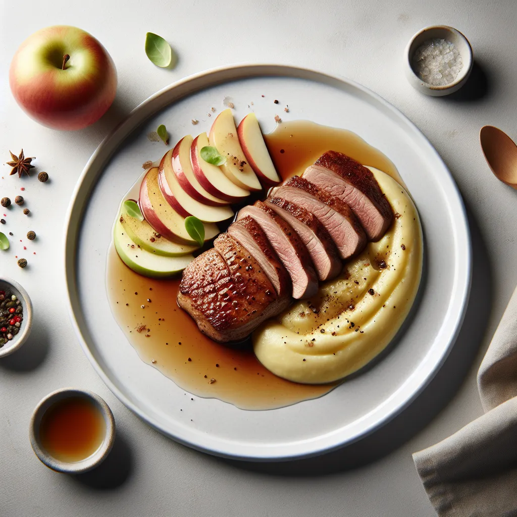 Seared Duck Breast with Apple and Celeriac Puree