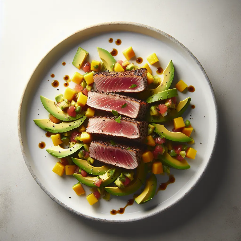 Seared Tuna with Avocado and Mango Salsa