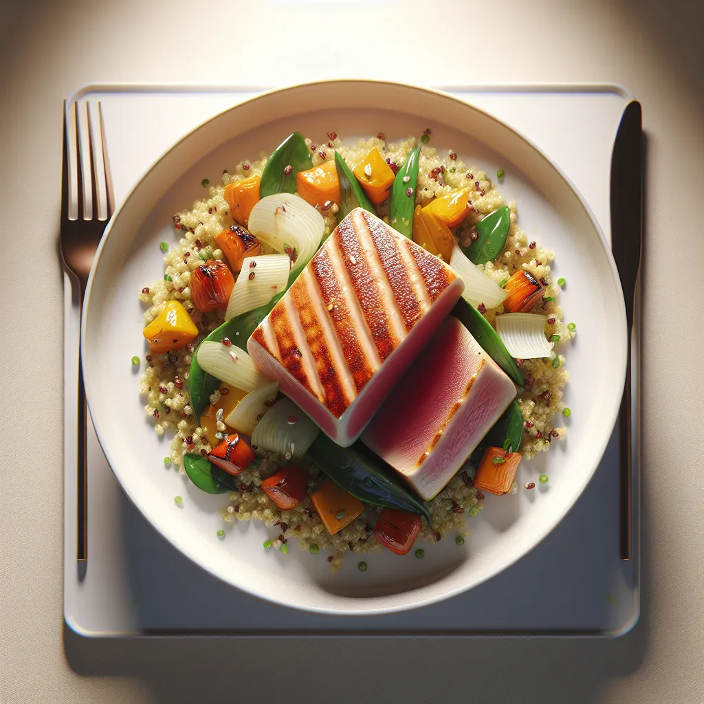 Seared Tuna with Quinoa and Roasted Vegetables