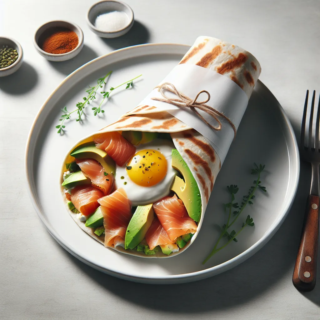 Smoked Trout and Avocado Breakfast Wrap