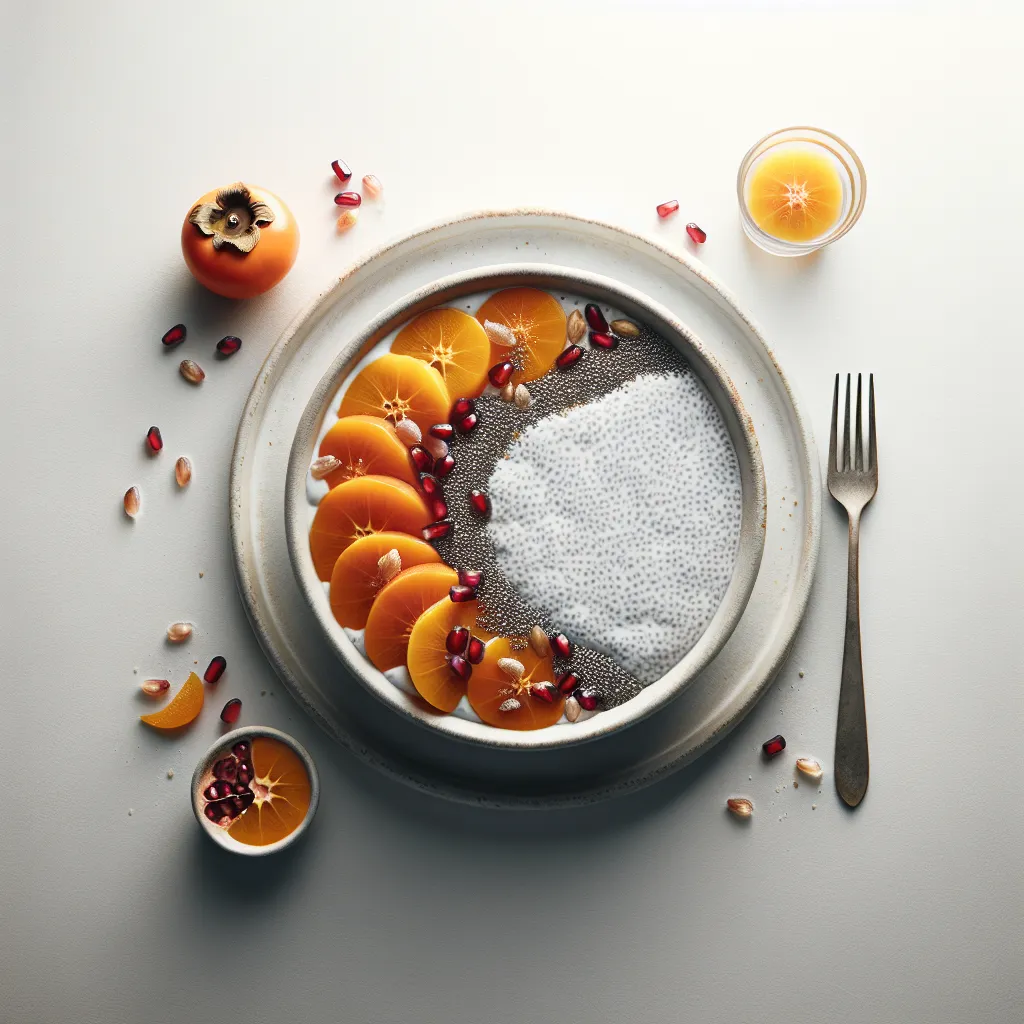 Winter Spiced Chia Pudding with Persimmon and Pomegranate