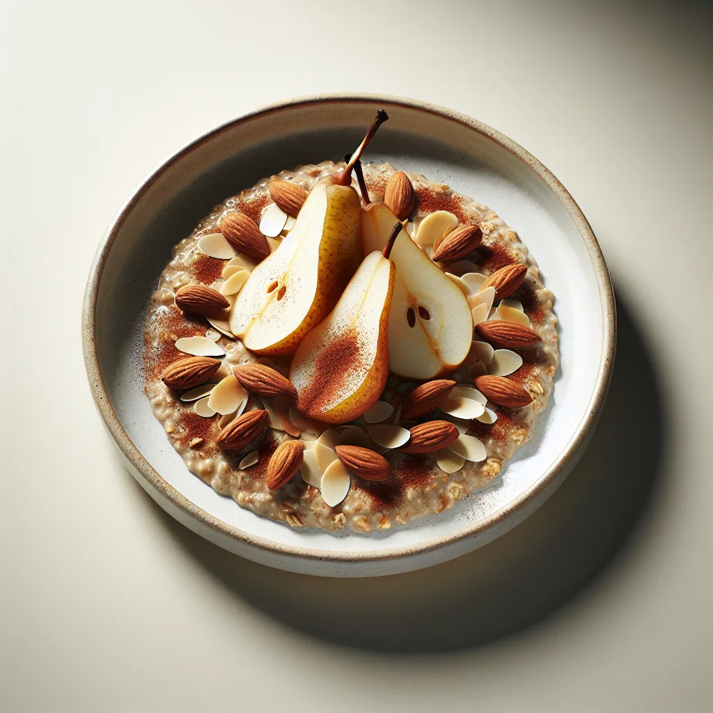 Autumn Spiced Pear and Almond Overnight Oats