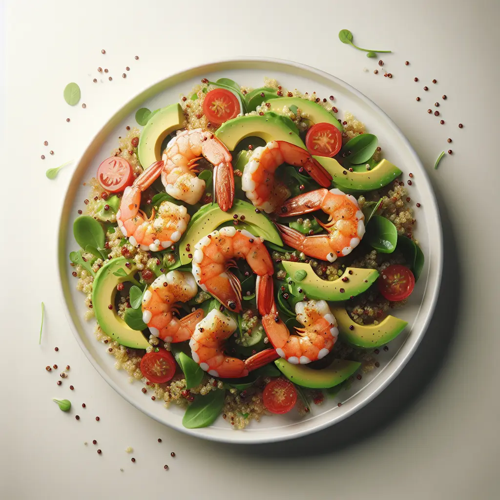 Exotic Spiced Prawn and Avocado Salad with Quinoa