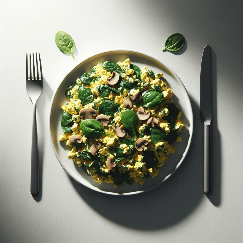 Spinach and Mushroom Breakfast Scramble