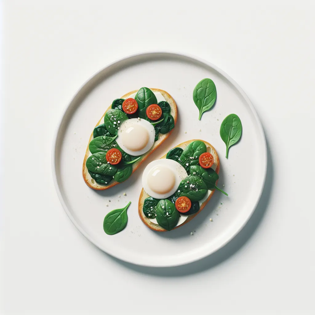 Spinach and Tomato Breakfast Bruschetta