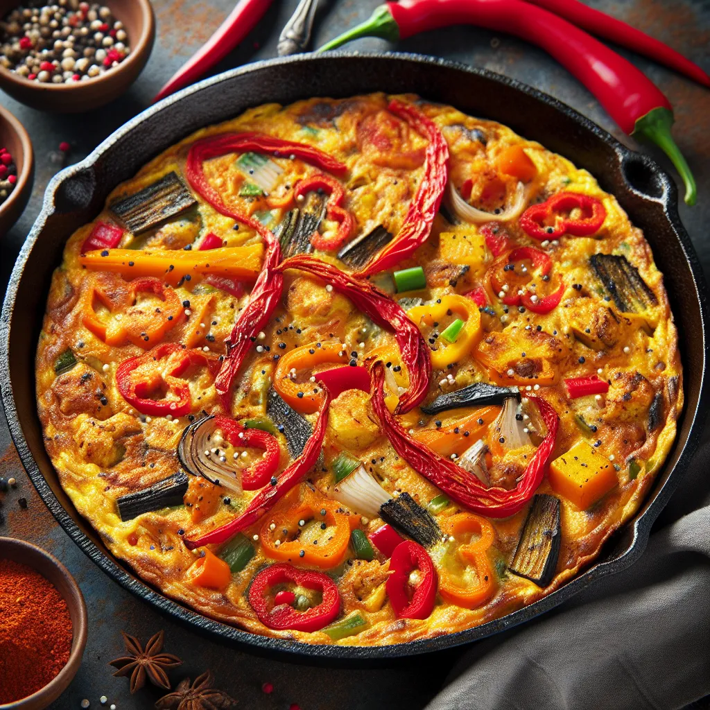 Spicy Taro and Bell Pepper Frittata