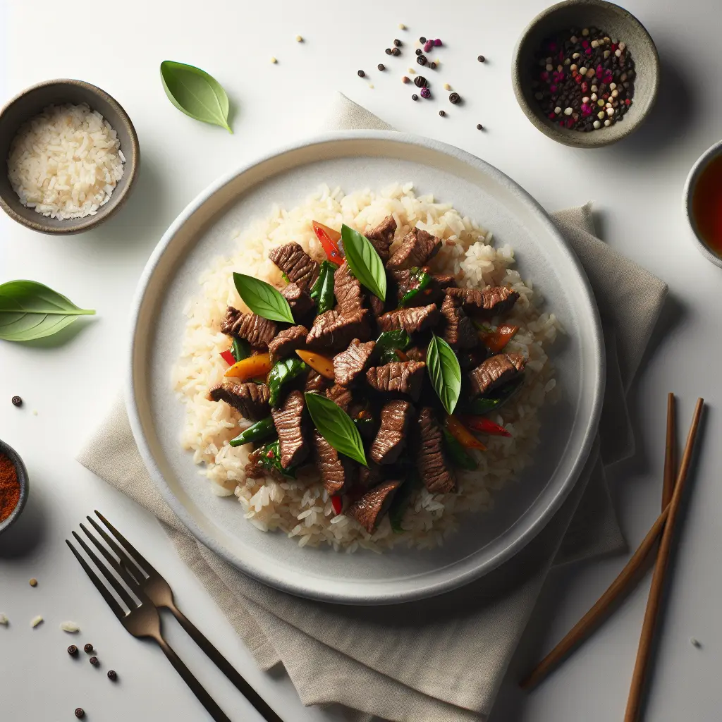 Thai Basil Beef with Brown Rice