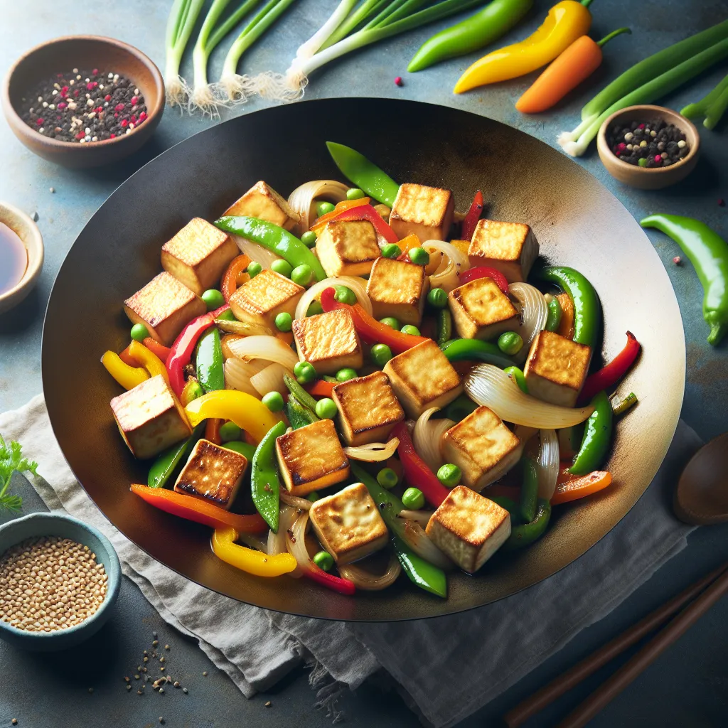 Thai-Inspired Breakfast Stir-Fry with Tofu and Vegetables