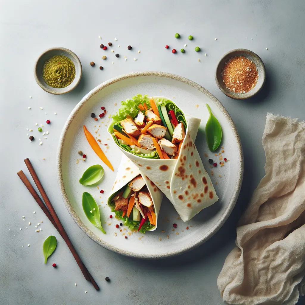 Thai-Inspired Chicken and Vegetable Wrap