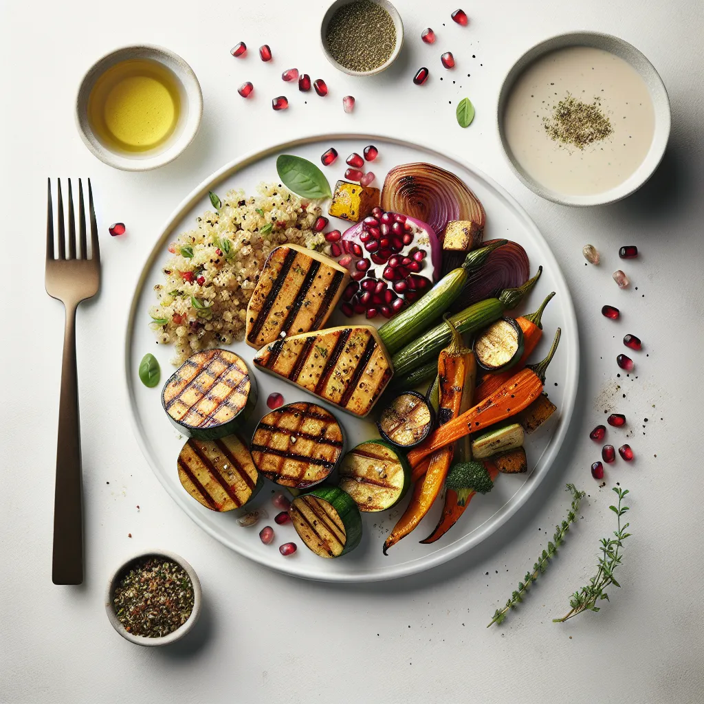 Tofu Meatballs with Quinoa and Roasted Vegetables