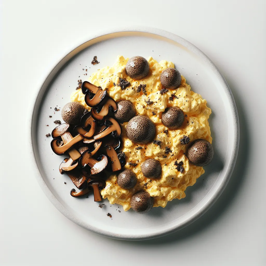 Truffle Scrambled Eggs with Sautéed Wild Mushrooms
