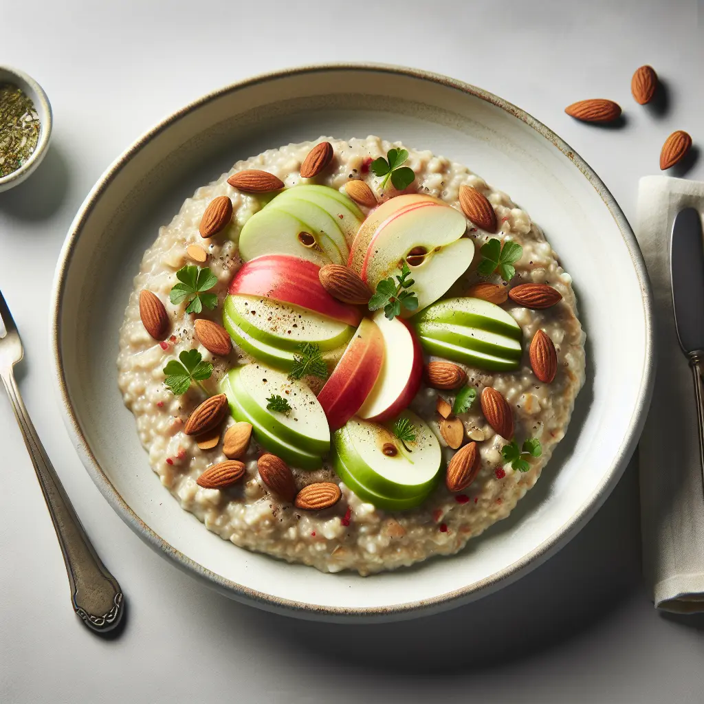 Vegan Irish Breakfast Porridge with Apple and Almonds