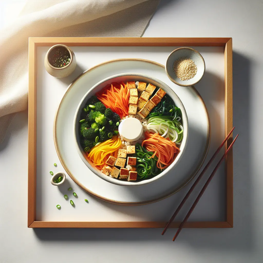 Vegan Korean Bibimbap with Tofu