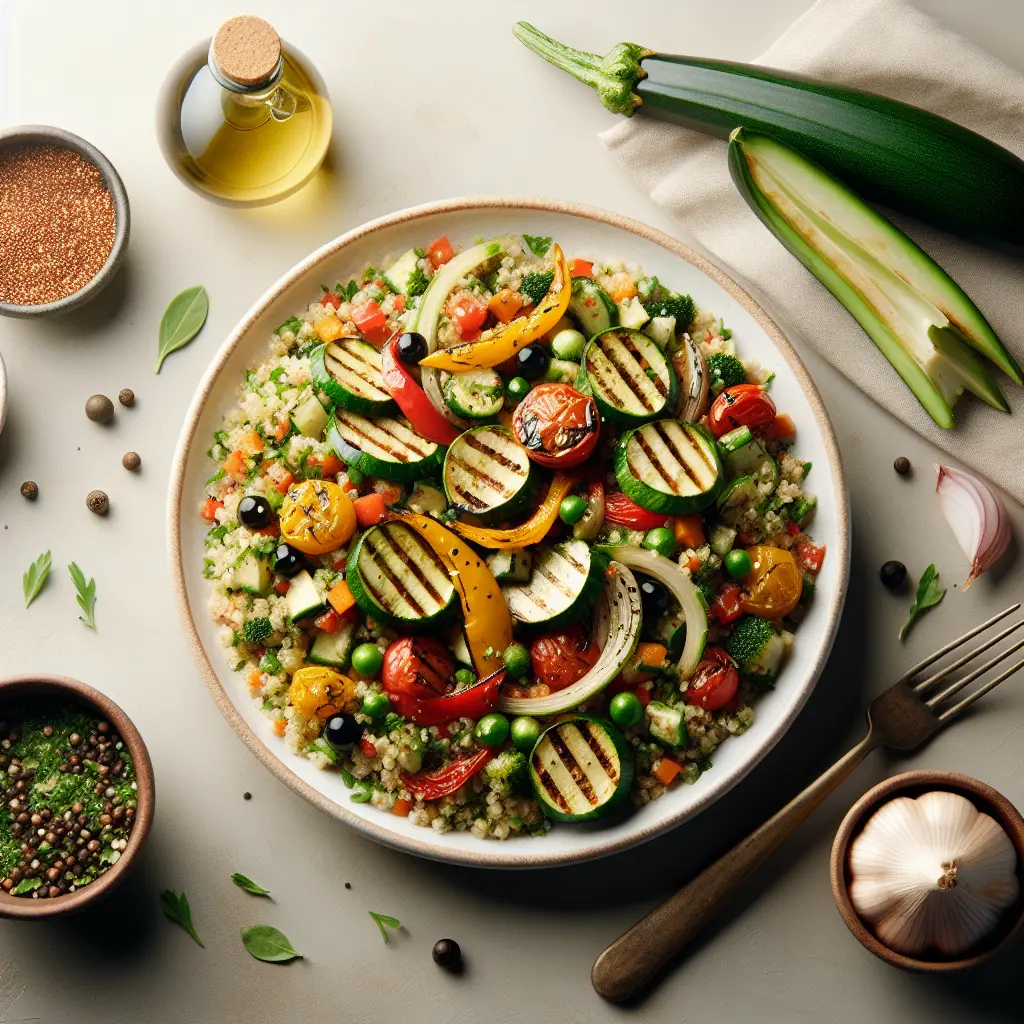 Vegan Mediterranean Quinoa-Free Tabbouleh with Grilled Vegetables