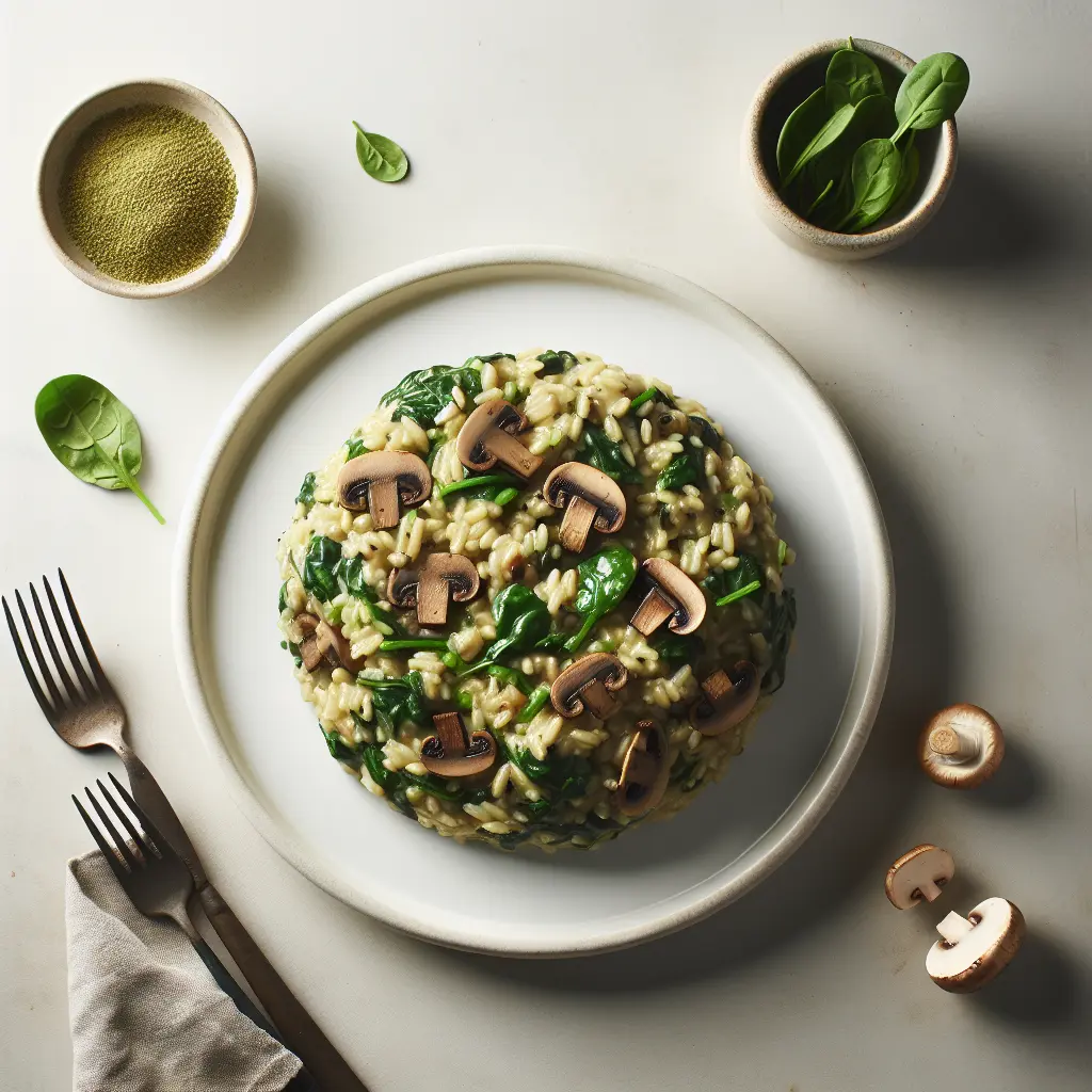 Vegan Mushroom and Spinach Risotto