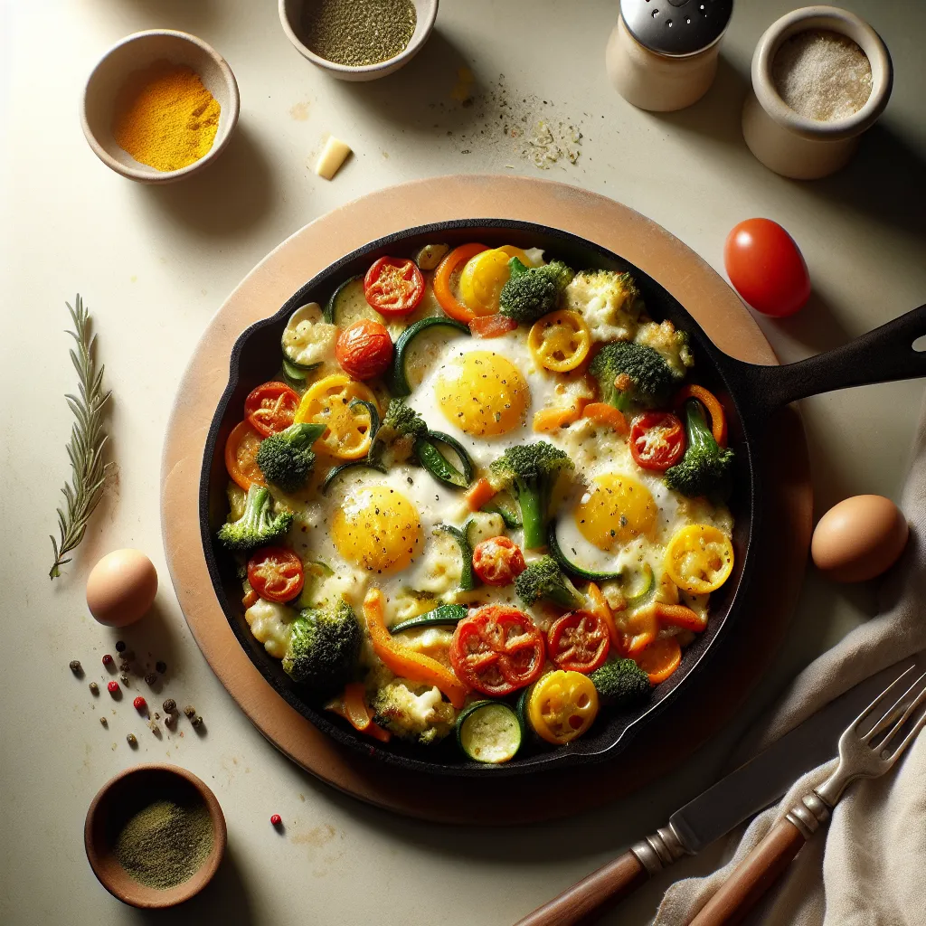 Autumn Vegetable and Cheese Breakfast Skillet