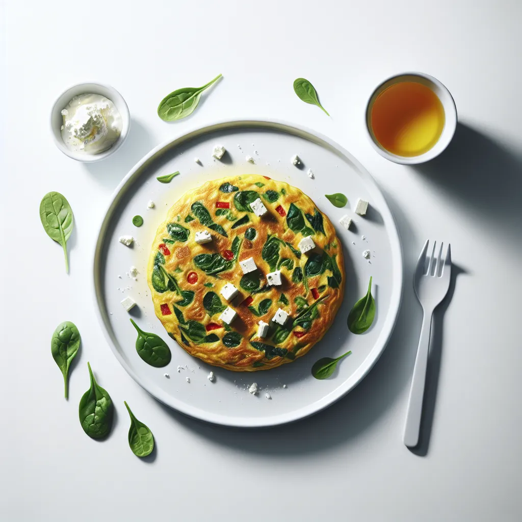 Spicy Vegetable Omelette with Spinach and Feta