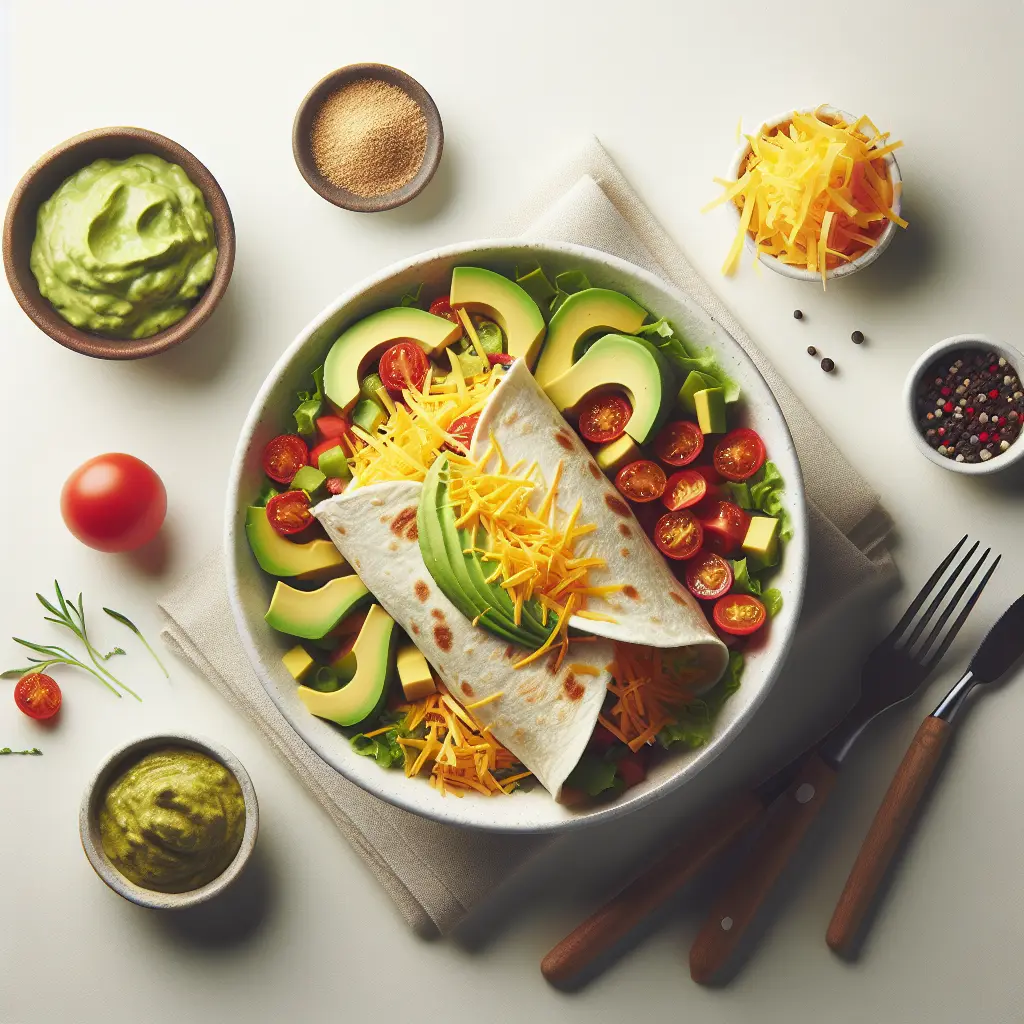 Vegetarian Avocado and Cheese Burrito Bowl