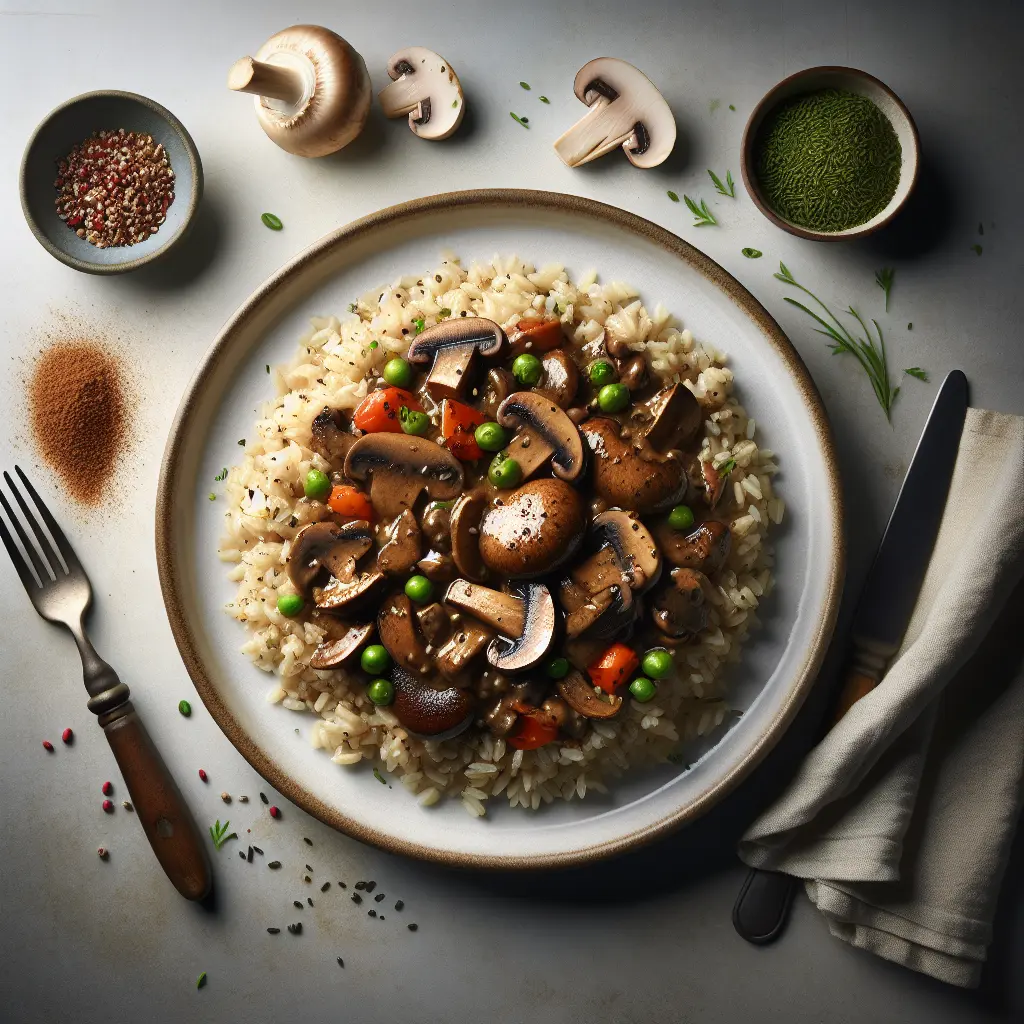 Vegetarian Mushroom Stroganoff with Brown Rice