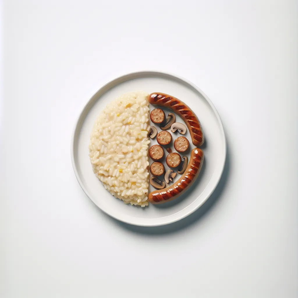 Gourmet Vegetarian Sausage and Mushroom Risotto