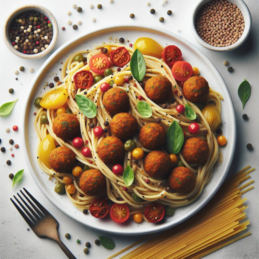 Vegetarian Spaghetti and Lentil Balls