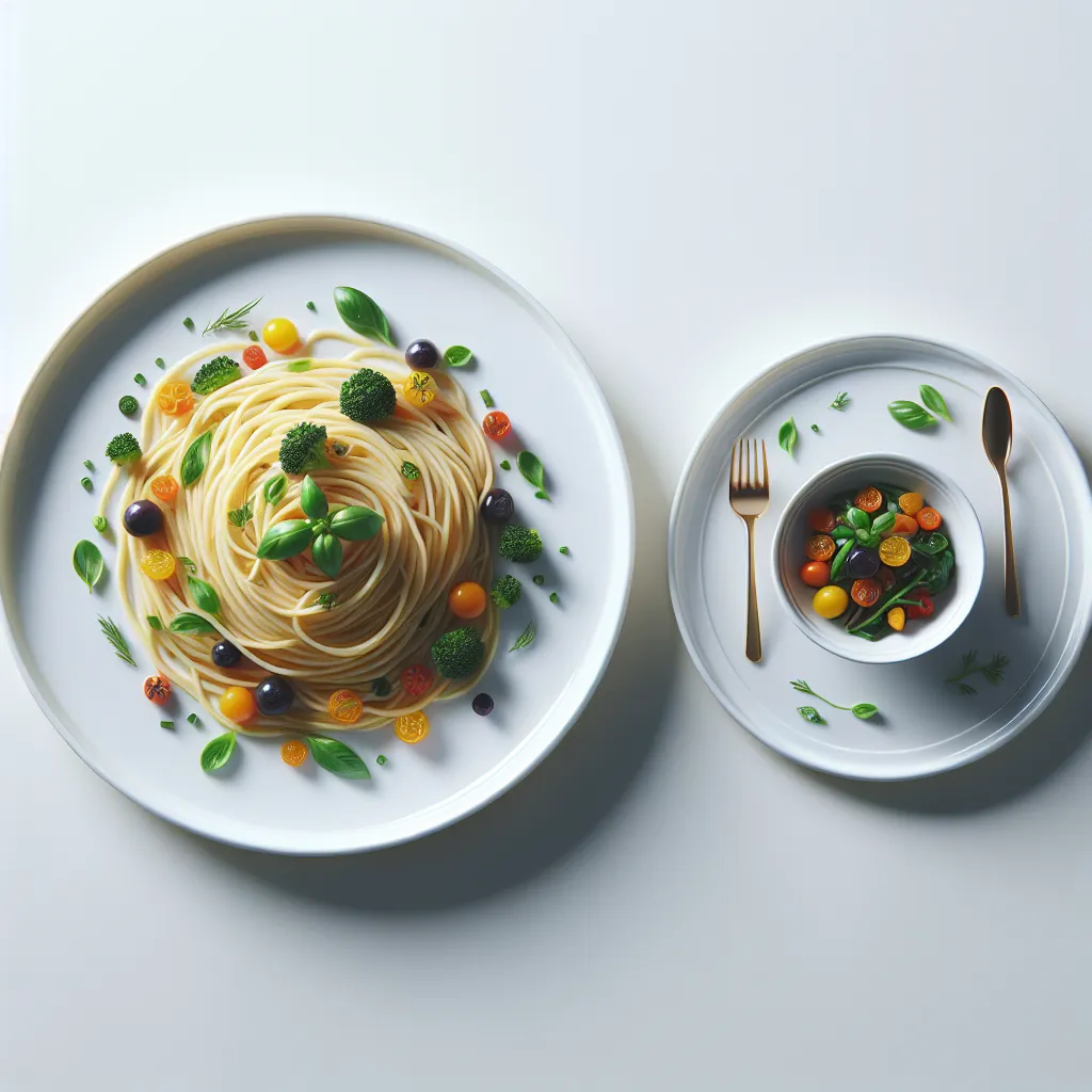 Vegetarian Spaghetti Carbonara with Seasonal Vegetables