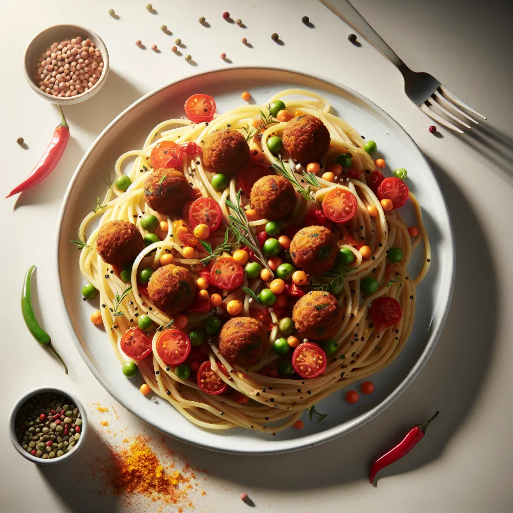 Vegetarian Spaghetti with Lentil Balls