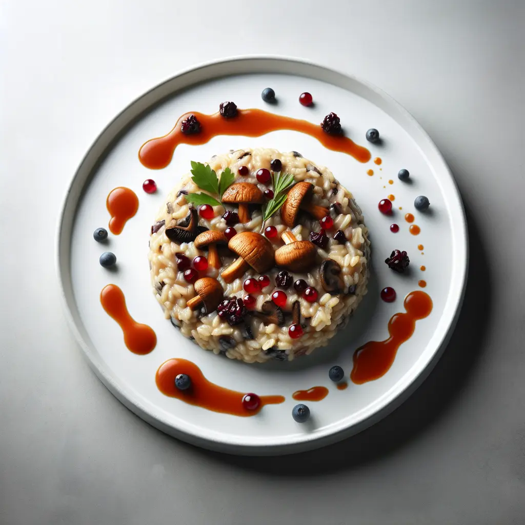 Wild Mushroom Risotto with Gooseberry Reduction
