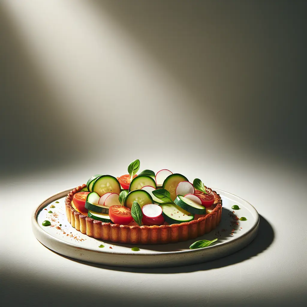 Zucchini and Tomato Tart with Cucumber Radish Salad