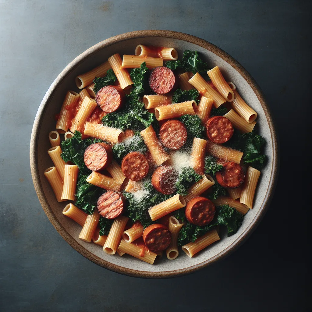 Cozy Night In: Creamy Rigatoni with Sausage and Greens