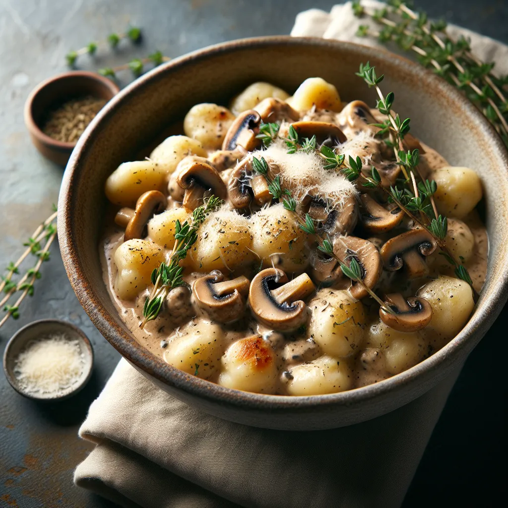 Creamy Dreamy Gnocchi with Garlic Butter Mushrooms
