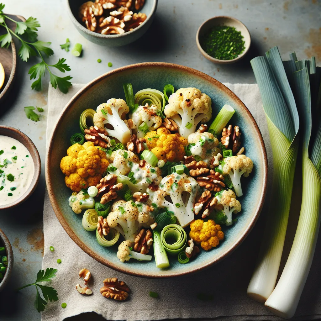Roasted Cauliflower Power Bowl with Zesty Smoked Garlic Dressing