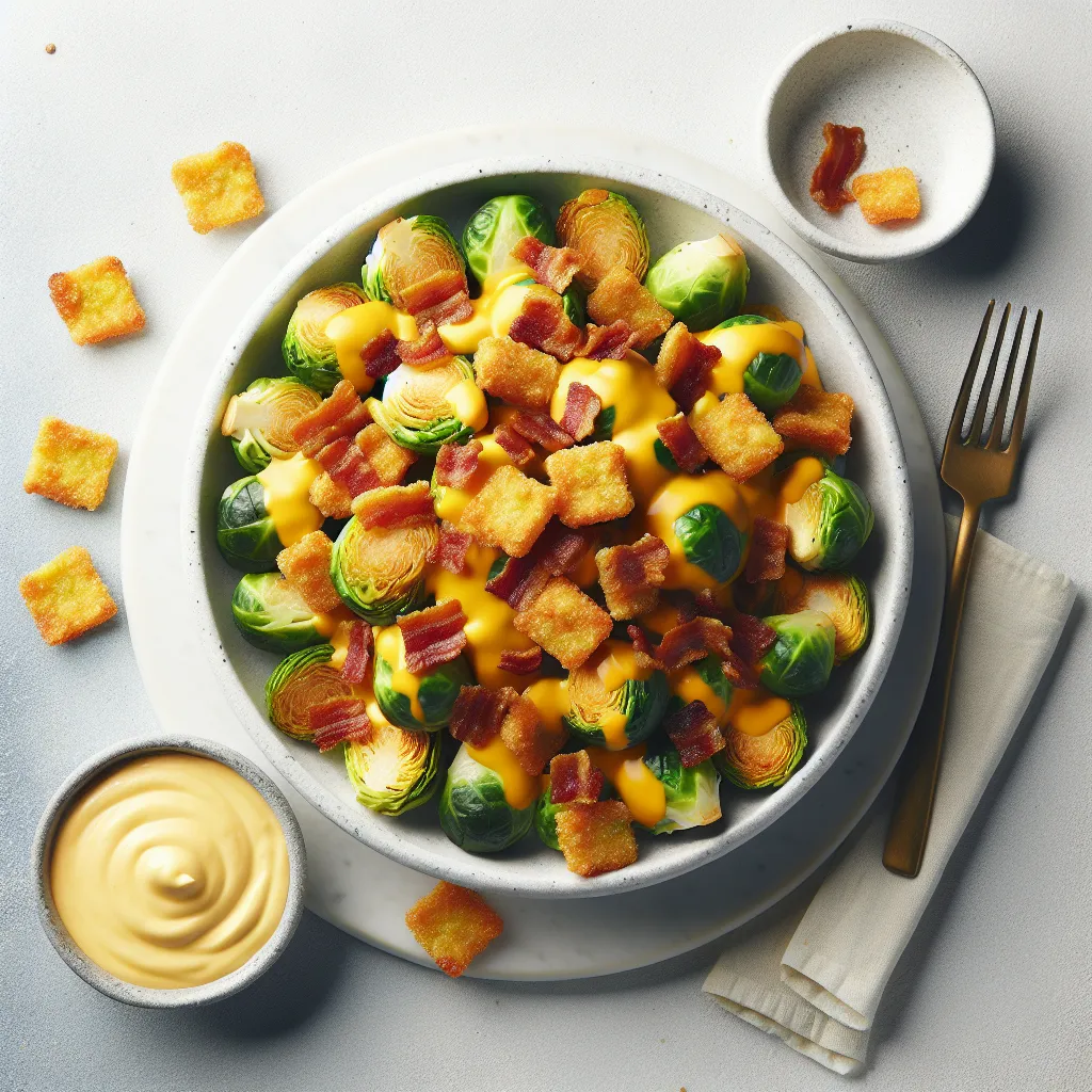 Brussels Sprout Bonanza: A Cheesy Vegan Delight!